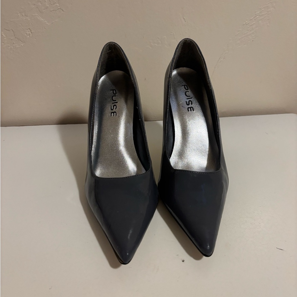 Pulse Gray/Grey Pointed-Toe Heels Vintage Siren Office